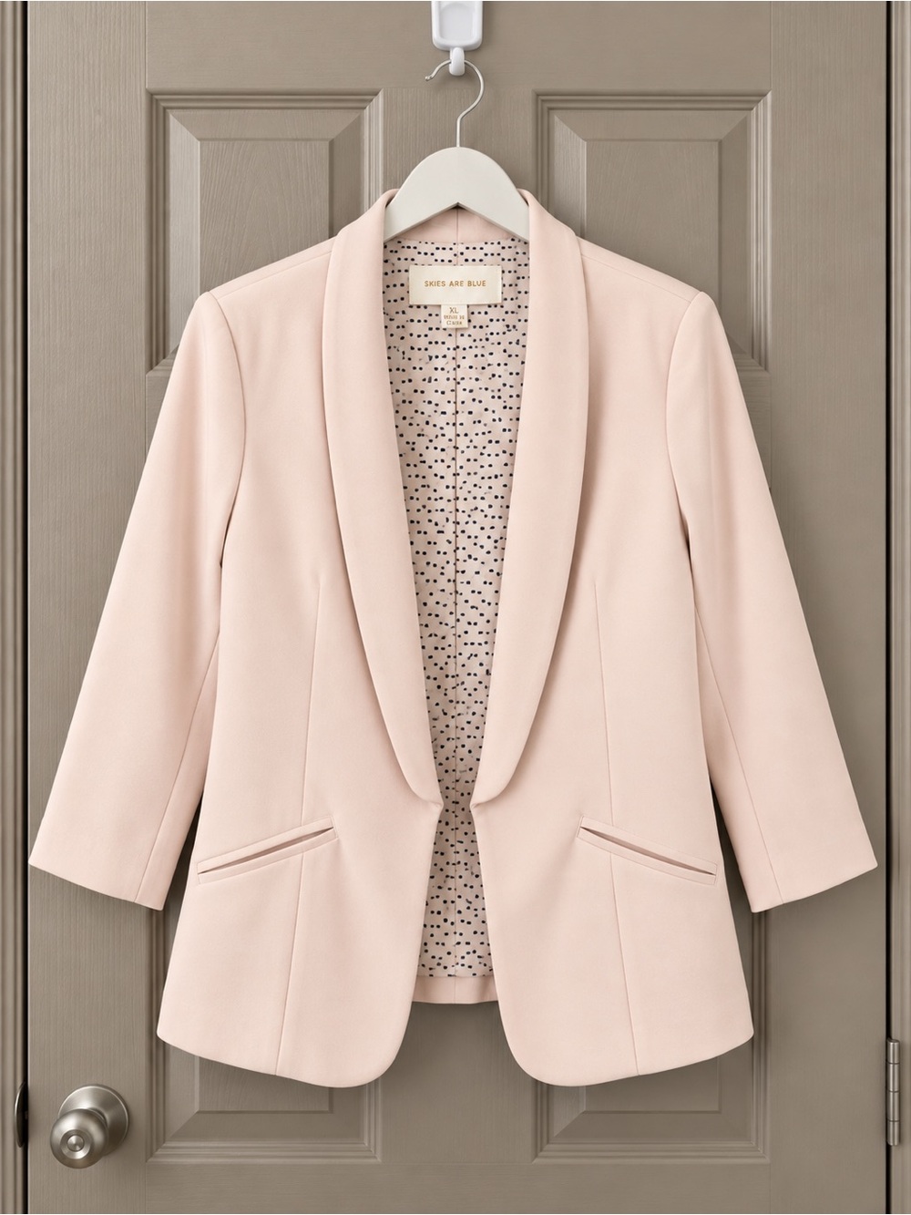 Skies Are Blue Hannah Modal Scuba Blazer Blush Open Front Stitch Fix XL